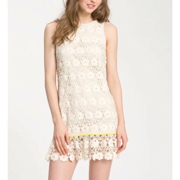 Juicy Couture Dresses & Skirts - Juicy Couture Daisy Guipure Navy Crochet Ruffle Dress